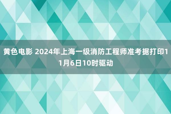 黄色电影 2024年上海一级消防工程师准考据打印11月6日10时驱动